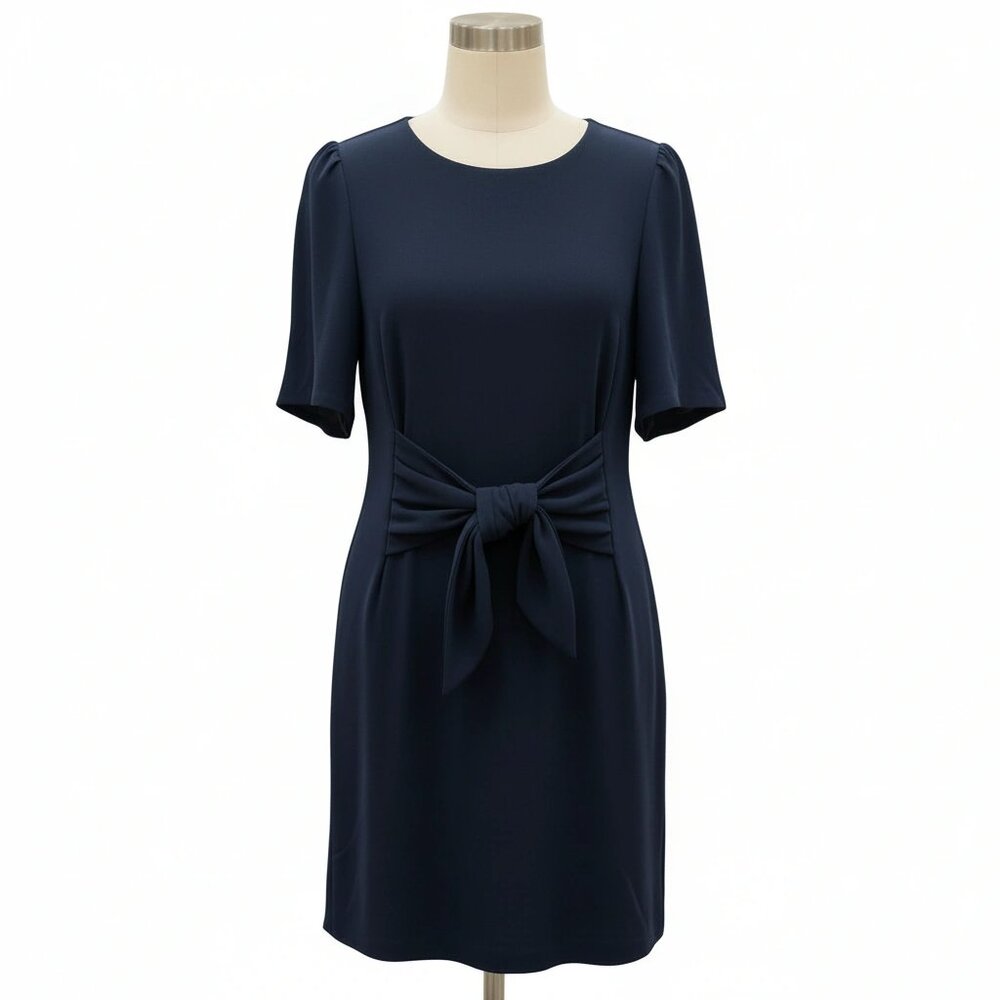 City Chic Navy Mini Dress with Tie Front